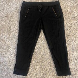 Lane Bryant Black Stretch Ankle Pants Zip Pocket Drawstring 18/20